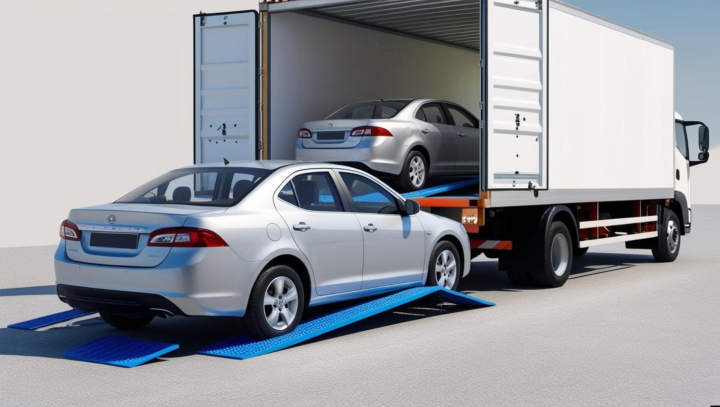 طاقم سطحة مغلقة محترف - فريق مدرب على نقل السيارات الفاخرة والرياضية بأمان